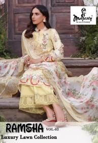 Majesty Ramsha Vol 3 Pure Cotton Pakistani Salwar Suits
